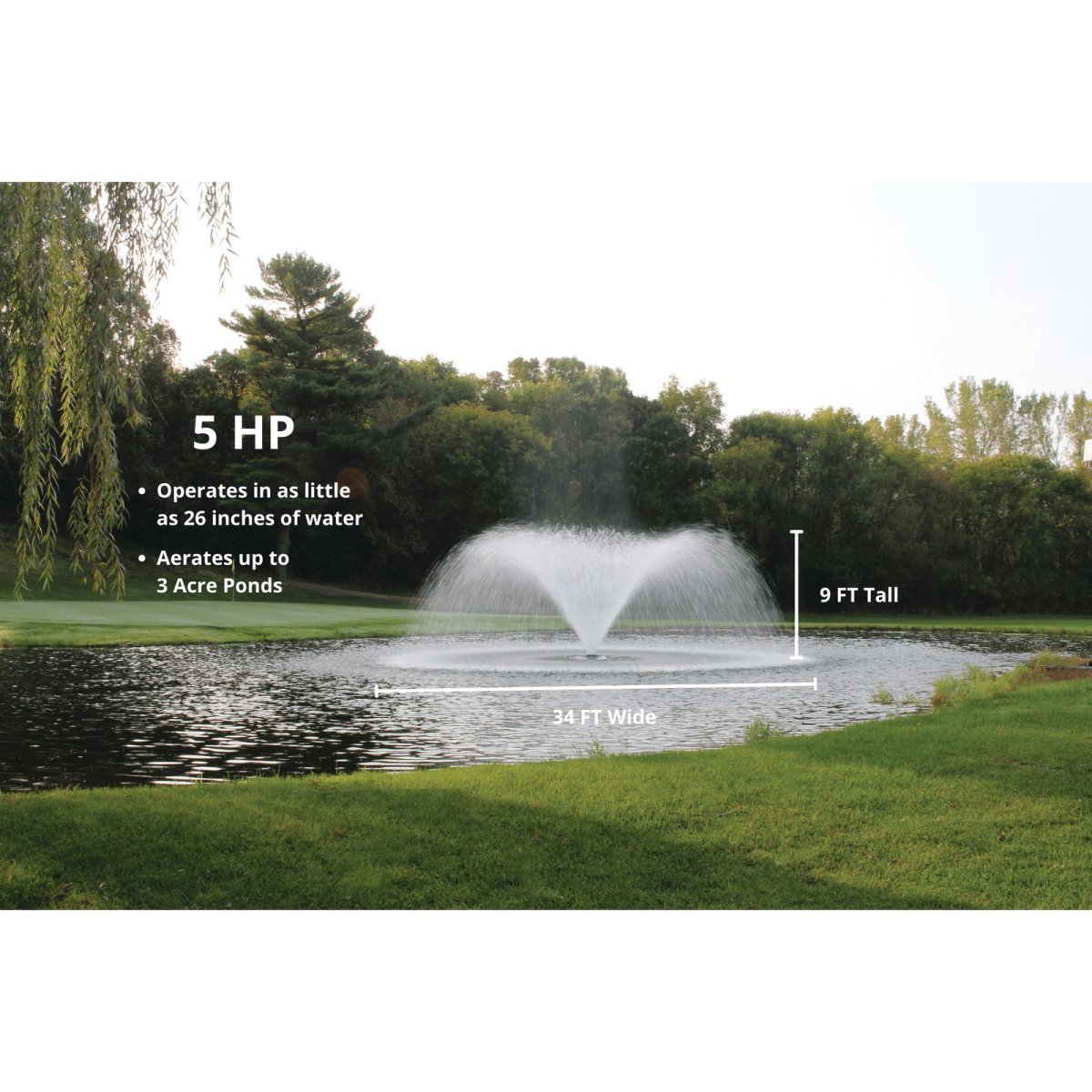 Kasco Marine: VFX Series Aerating Display Fountain for Small Ponds to Large Ponds - 2400VFX050 - Kasco Marine