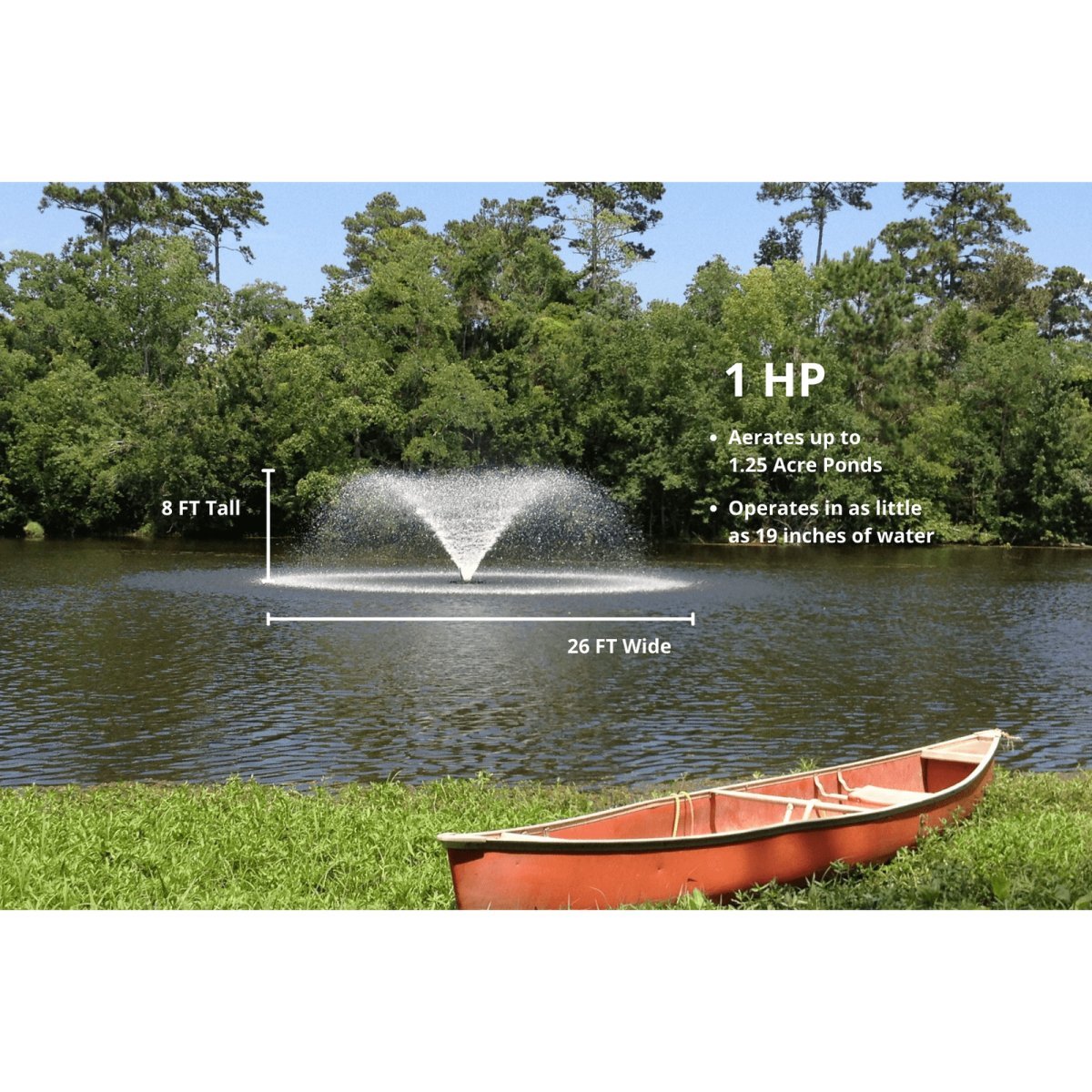 Kasco Marine: VFX Series Aerating Display Fountain for Small Ponds to Large Ponds - 2400VFX050 - Kasco Marine