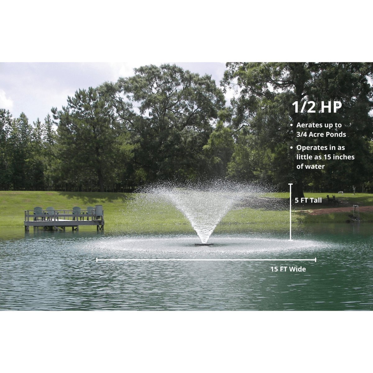 Kasco Marine: VFX Series Aerating Display Fountain for Small Ponds to Large Ponds - 2400VFX050 - Kasco Marine