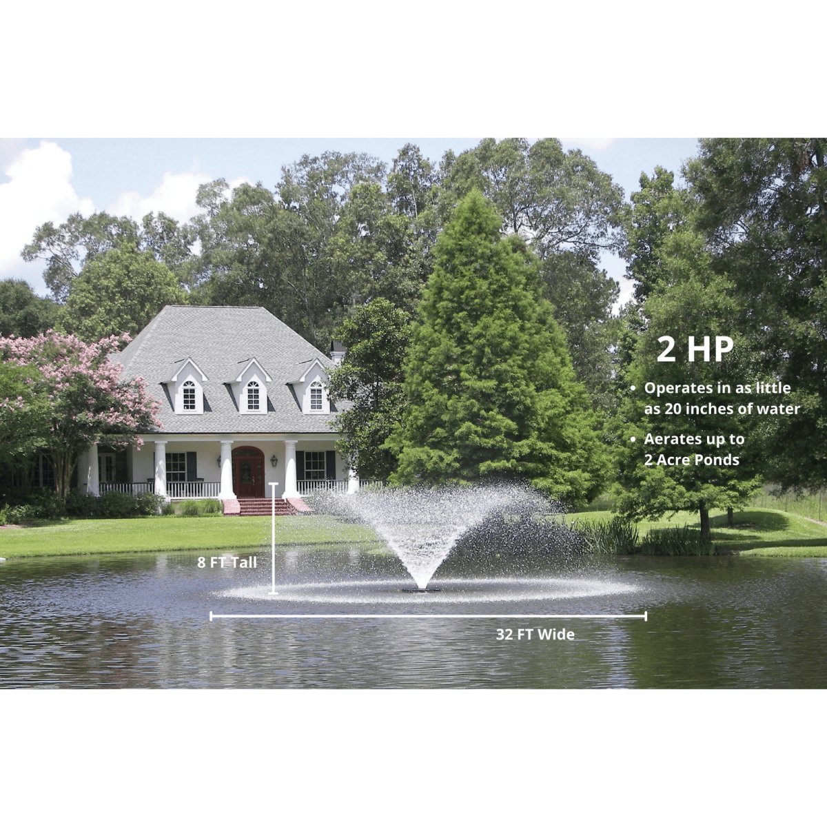 Kasco Marine: VFX Series Aerating Display Fountain for Small Ponds to Large Ponds - 2400VFX050 - Kasco Marine