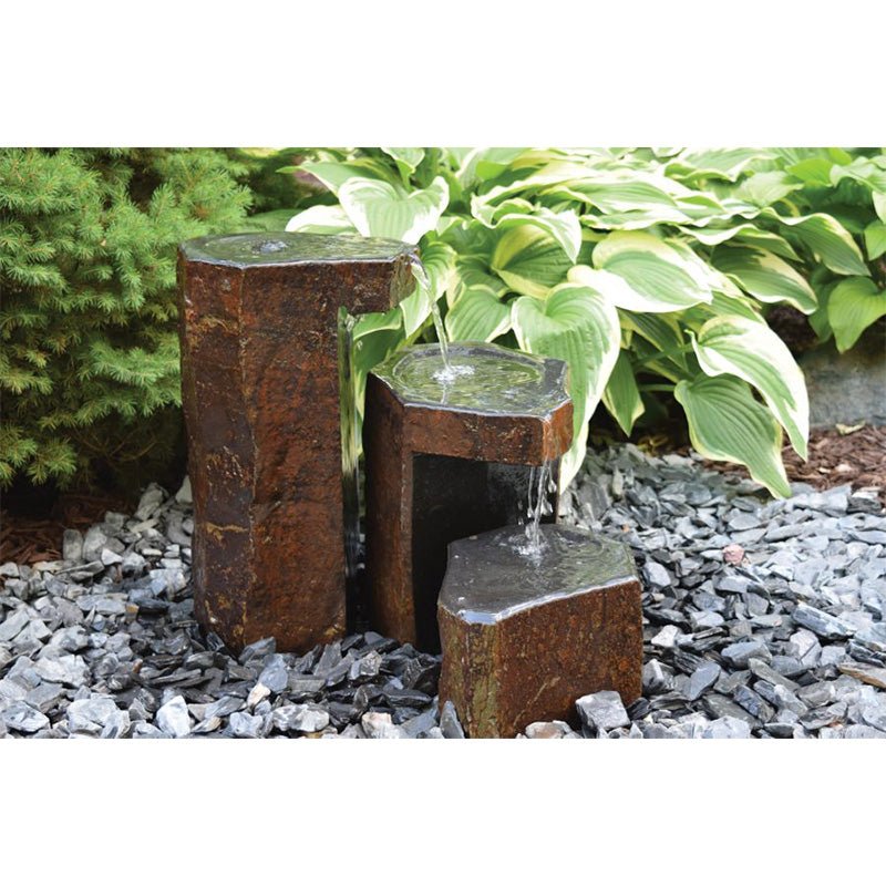 Keyed Spillway Basalt Outdoor Fountain Set - EasyPro