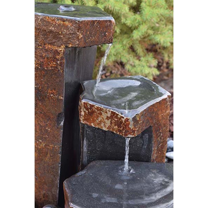 Keyed Spillway Basalt Outdoor Fountain Set - EasyPro