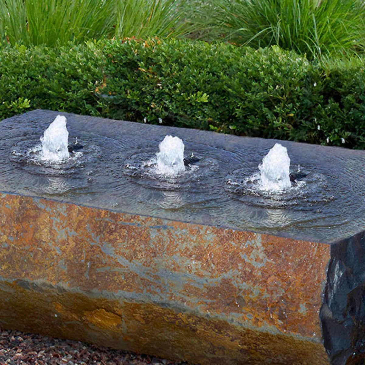 Landscaping Basalt Block "Ichise" Triple Drilled Fountain - Complete Kit - Blue Thumb - American Pond Supplies -Landscaping Basalt Block "Ichise" Triple Drilled Fountain - Complete Kit