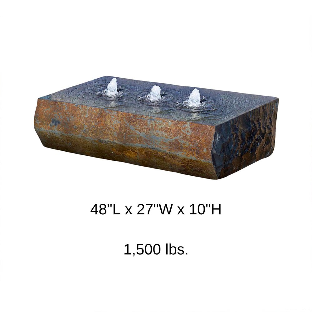 Landscaping Basalt Block "Ichise" Triple Drilled Fountain - Complete Kit - Blue Thumb - American Pond Supplies -Landscaping Basalt Block "Ichise" Triple Drilled Fountain - Complete Kit