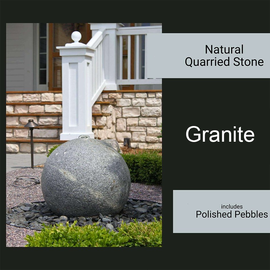 Landscaping Granite Sphere Fountain - Complete Kit - Blue Thumb - American Pond Supplies -Landscaping Granite Sphere Fountain - Complete Kit