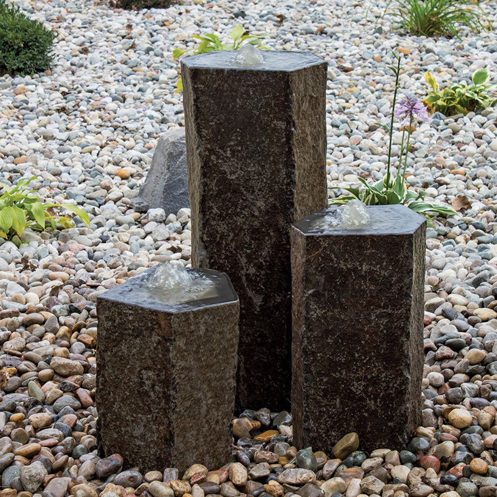 Landscaping Hollowed-Out Basalt Column Outdoor Fountain - Blue Thumb - American Pond Supplies -Landscaping Hollowed-Out Basalt Column Outdoor Fountain