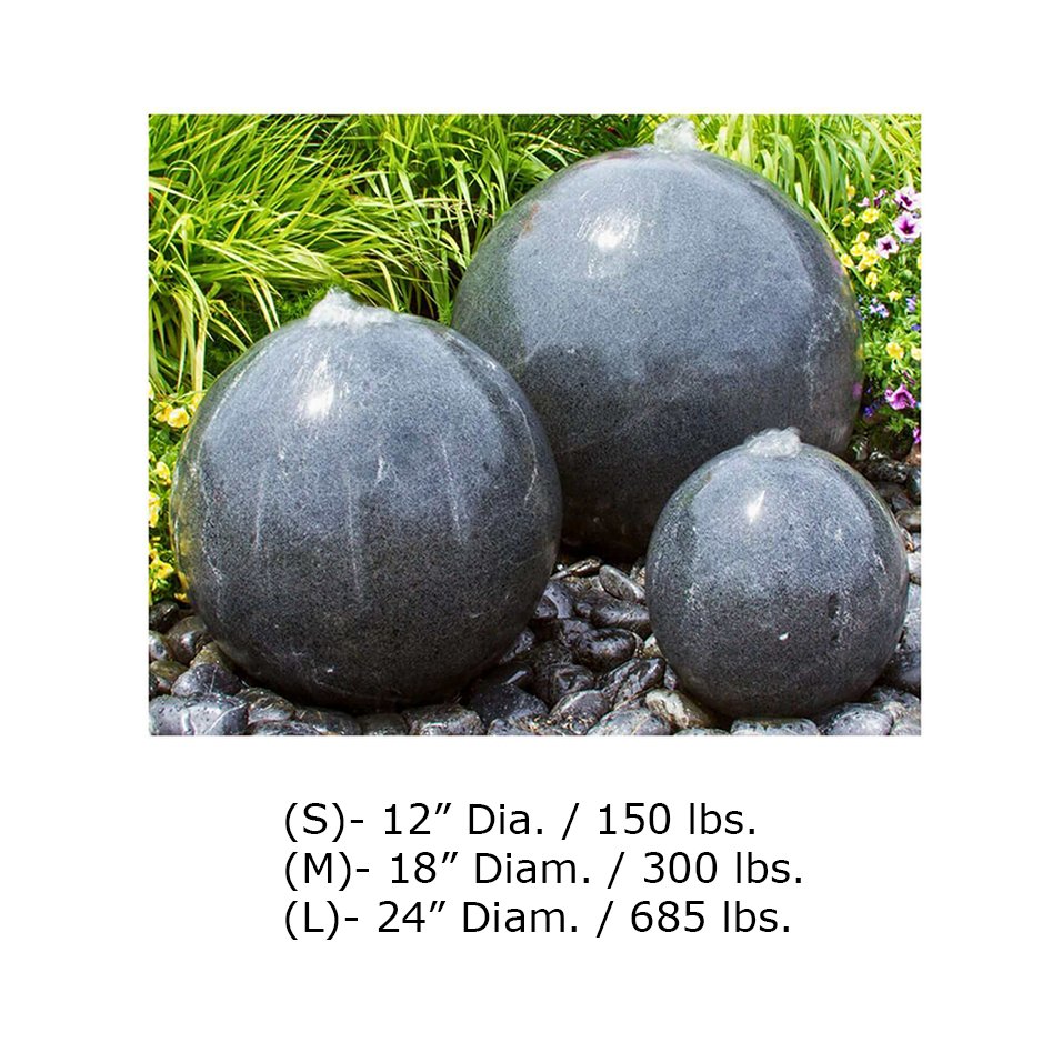 Landscaping Triple Granite Sphere Fountain - Complete Kit - Blue Thumb - American Pond Supplies -Landscaping Triple Granite Sphere Fountain - Complete Kit