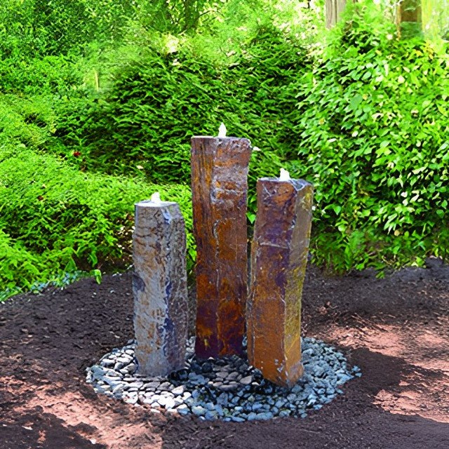 Large Polished Top Basalt Fountain 3 Piece Kit - American Pond Supplies