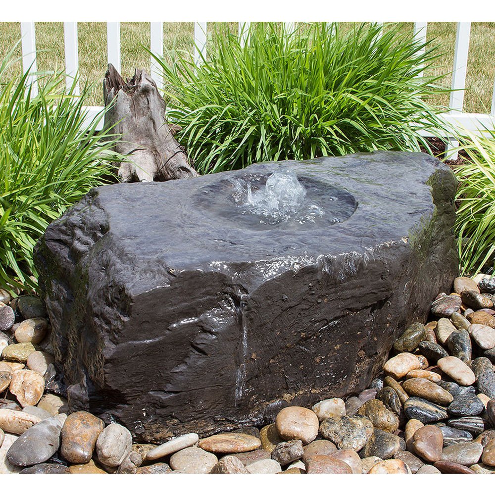 Medium Bird Bath Stone Outdoor Fountain - Blue Thumb - American Pond Supplies -Medium Bird Bath Stone Outdoor Fountain