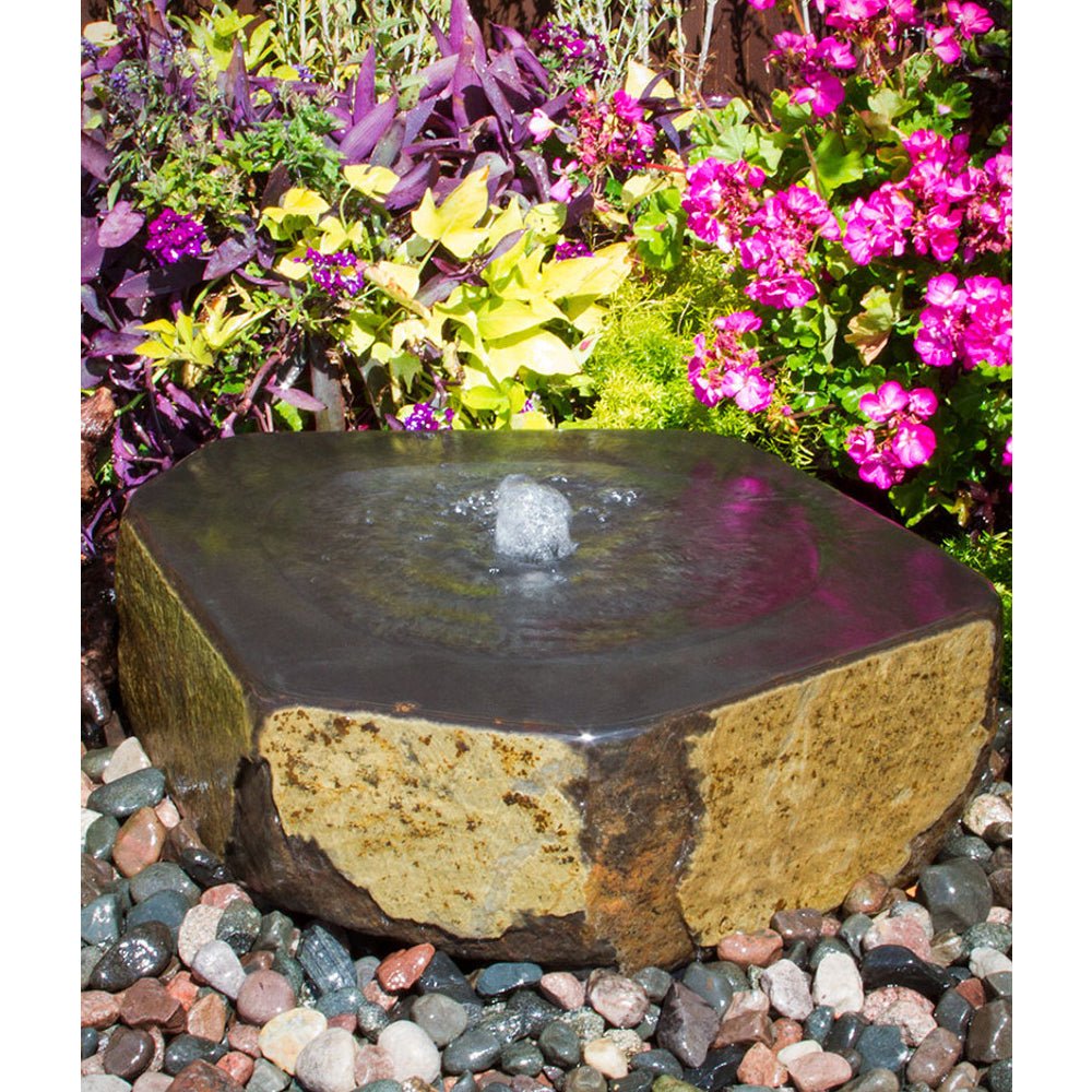 Mizu Kasai Basalt Stone Garden Fountain - Blue Thumb - American Pond Supplies -Mizu Kasai Basalt Stone Garden Fountain