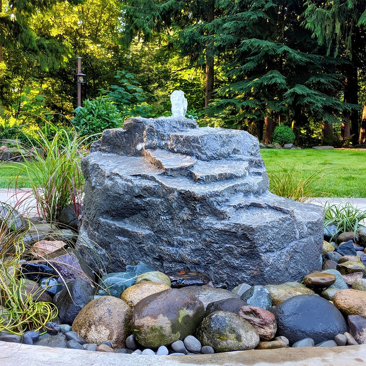 Mountain Spring Rock Outdoor Fountain - Blue Thumb - American Pond Supplies -Mountain Spring Rock Outdoor Fountain