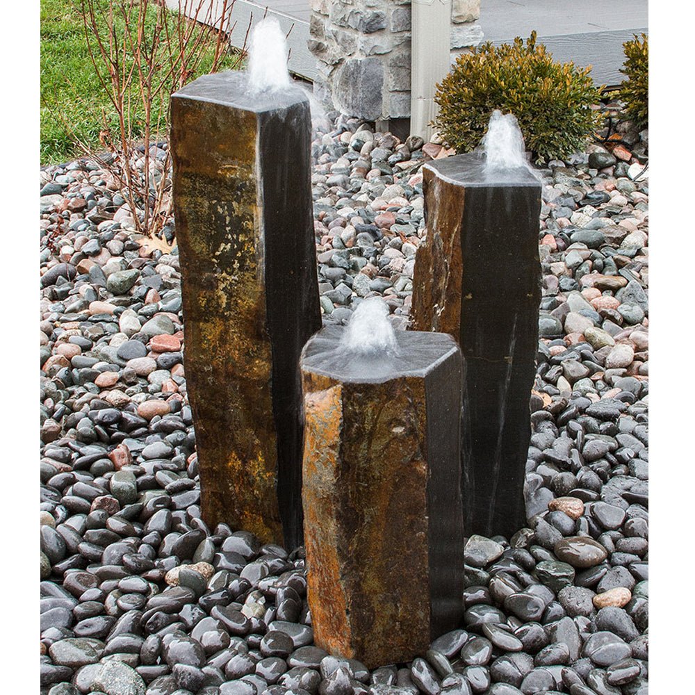 One Side Polished Basalt Stone Fountain - Blue Thumb - American Pond Supplies -One Side Polished Basalt Stone Fountain