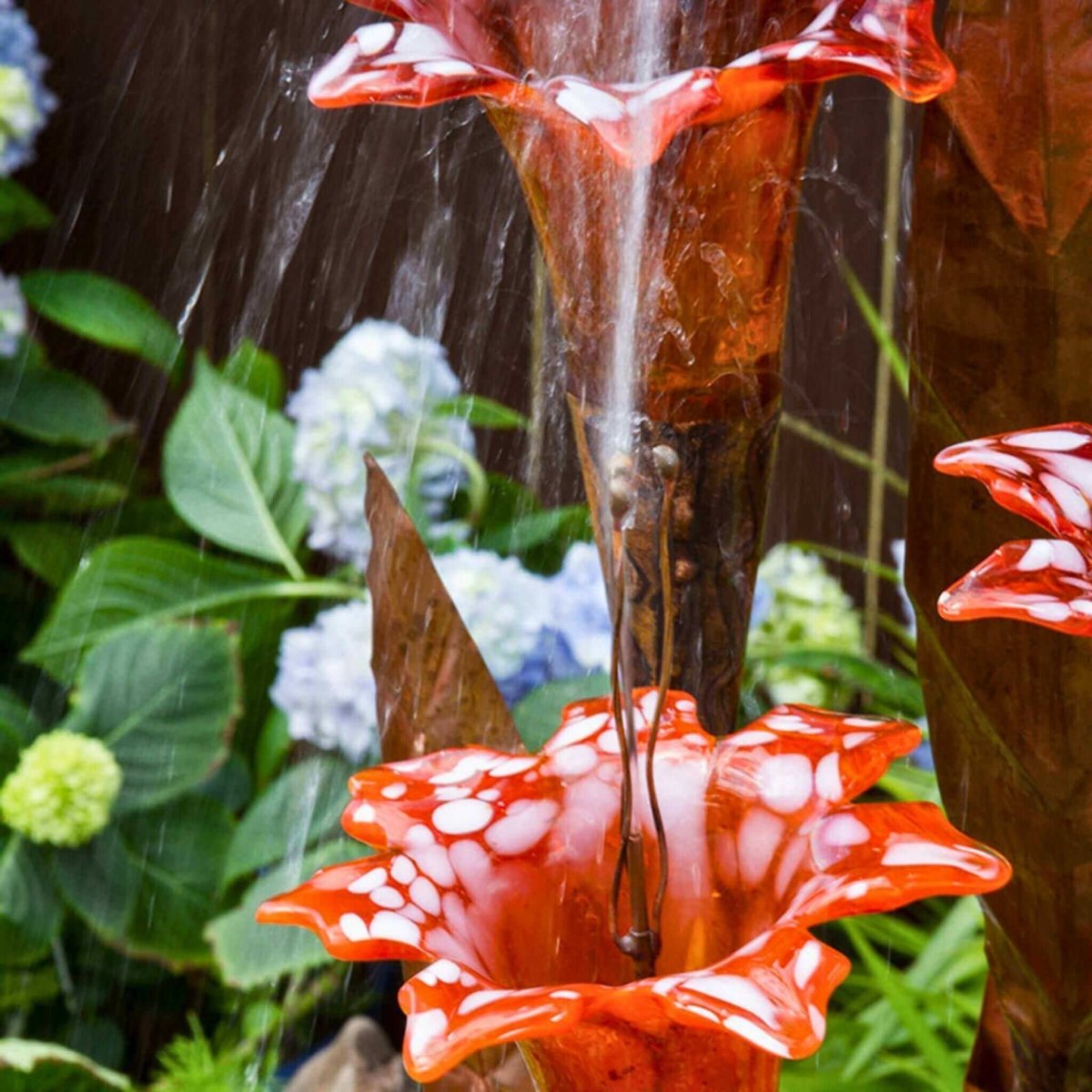 Orange Trumpet Copper & Glass Fountain Kit - Blue Thumb - American Pond Supplies -Orange Trumpet Copper & Glass Fountain Kit