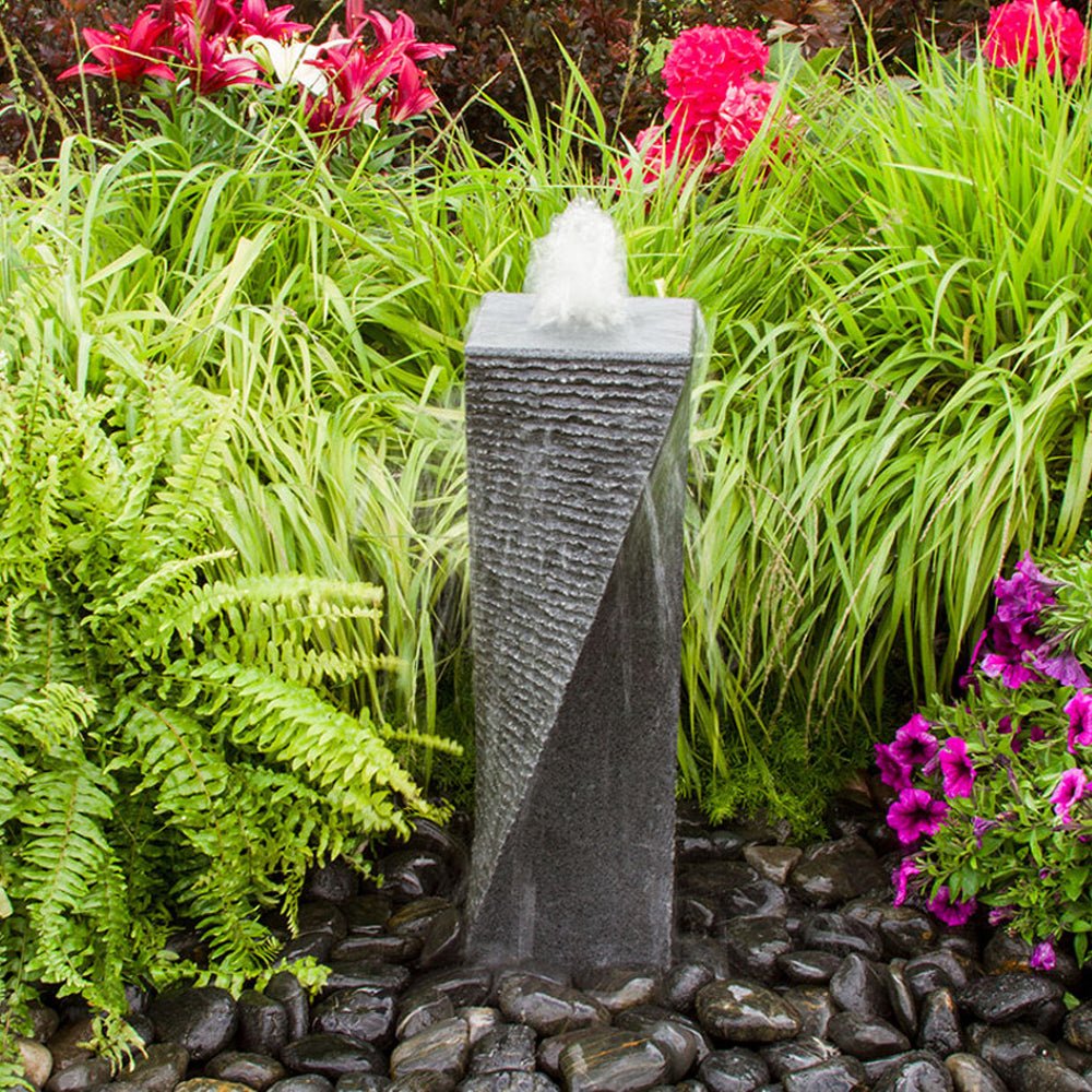 Polished Twist Granite Stone Fountain Kits - Blue Thumb - American Pond Supplies -Polished Twist Granite Stone Fountain Kits