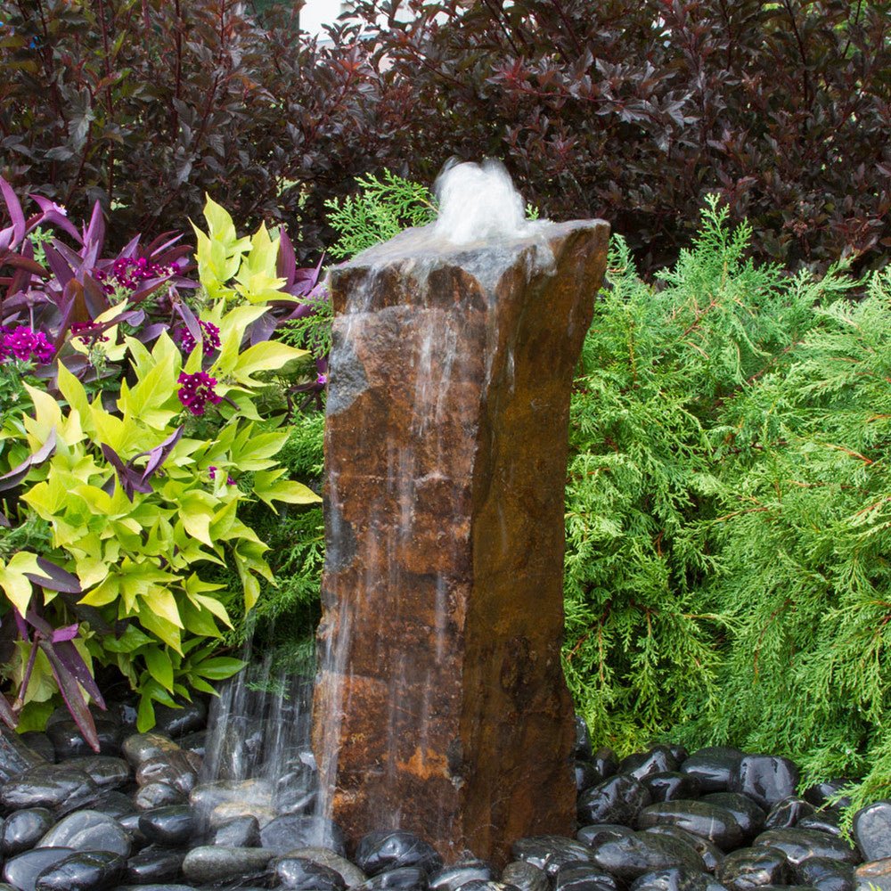 Rustic Basalt Rock Column Fountain - Blue Thumb - American Pond Supplies -