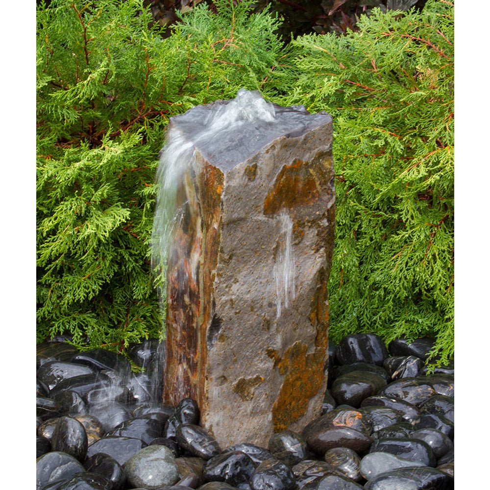 Rustic Basalt Rock Column Fountain - Blue Thumb - American Pond Supplies -