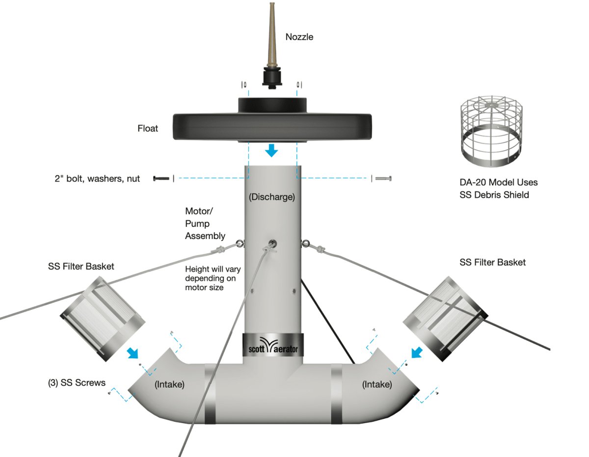 Scott Aerator: Shallow Water Fountain Adapter - 14500.KIT - Scott Aerator