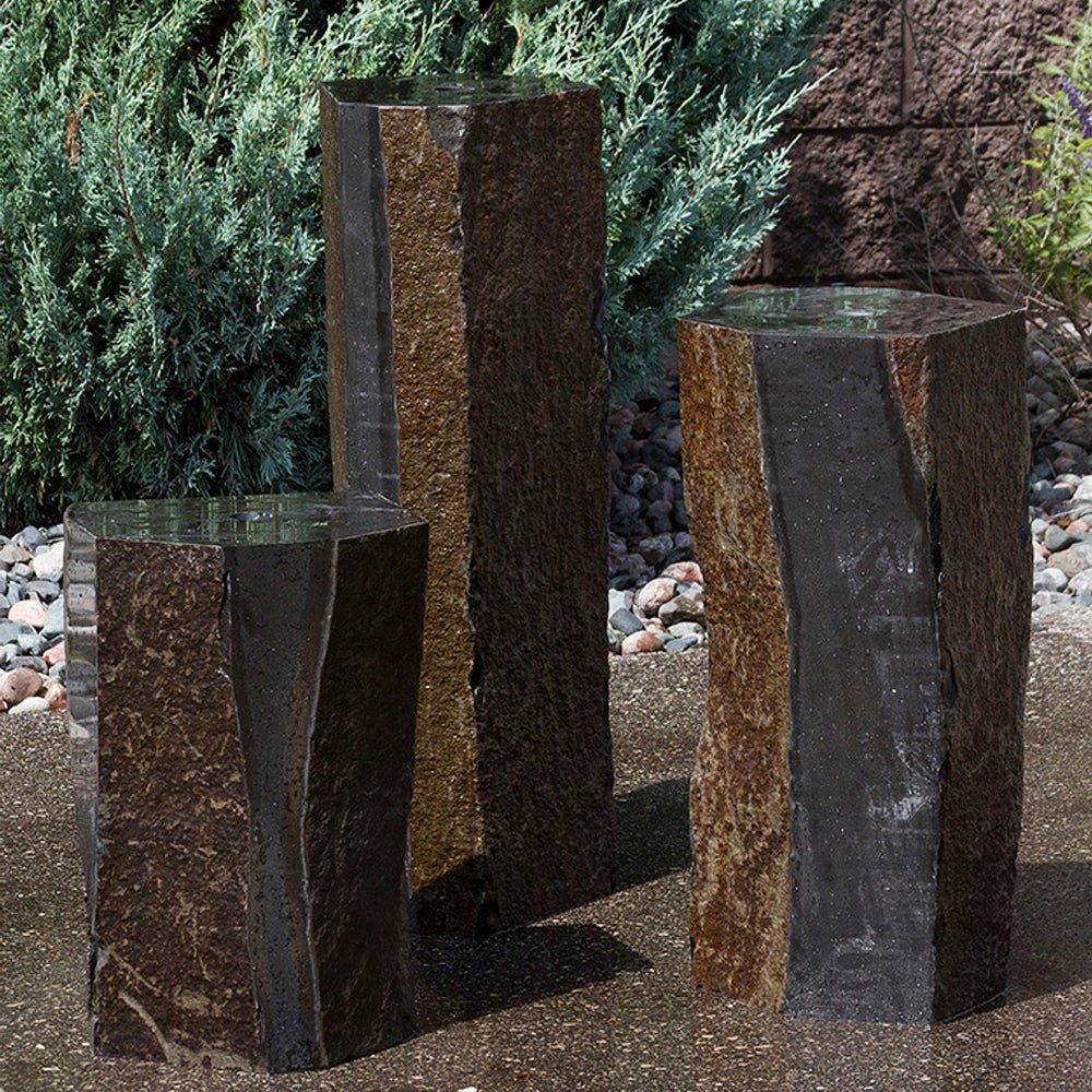 Semi-Polished Basalt Rock Column Fountain - Blue Thumb - American Pond Supplies -Semi-Polished Basalt Rock Column Fountain