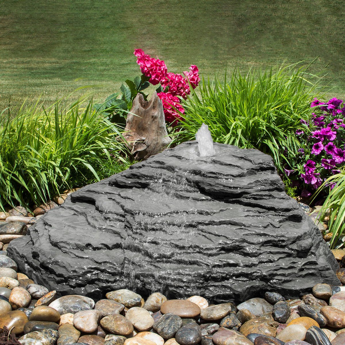 Slate River Falls Stone Fountain - LA3350R - Blue Thumb