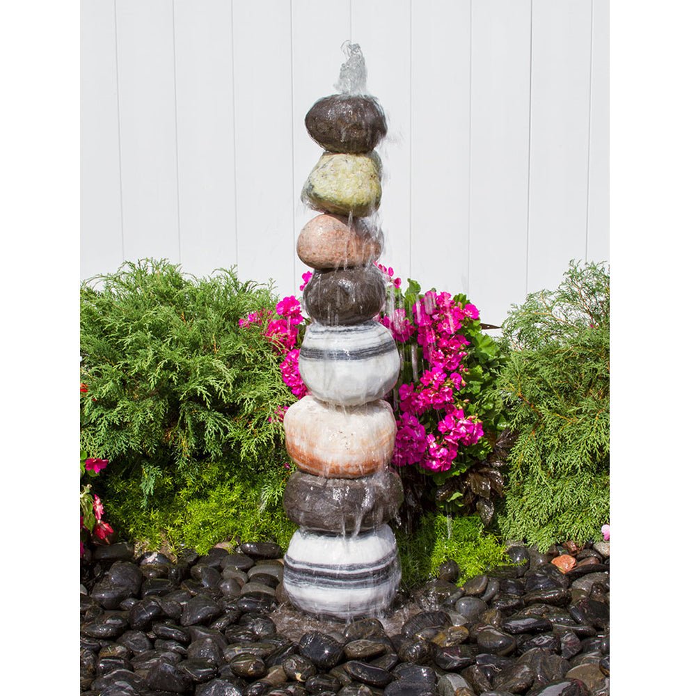 Stacked Pebble Garden Fountain - Blue Thumb - American Pond Supplies -Stacked Pebble Garden Fountain