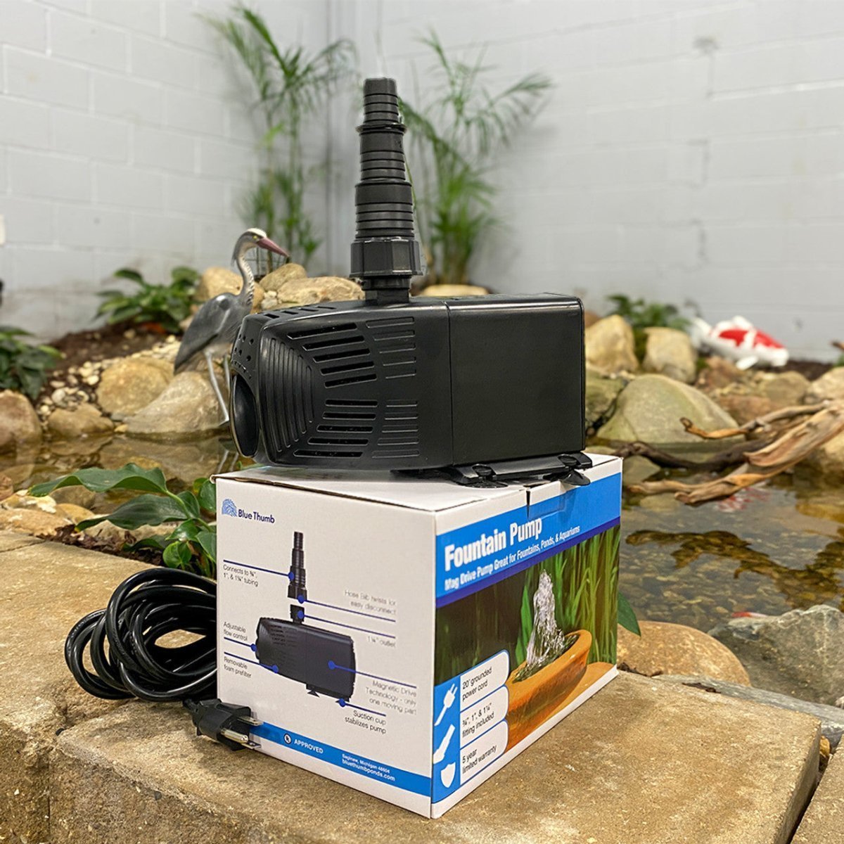 Single Round Brass Urn Outdoor Water Fountain - Complete Kit