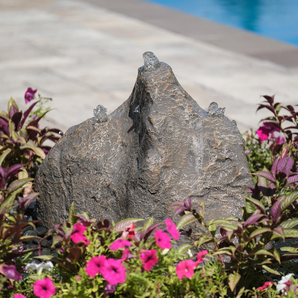 Triple Cascade Stone Outdoor Fountain - Blue Thumb - American Pond Supplies -Triple Cascade Stone Outdoor Fountain