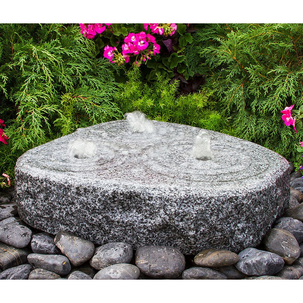 Triple Circle Granite Stone Fountain - Blue Thumb - American Pond Supplies -Triple Circle Granite Stone Fountain