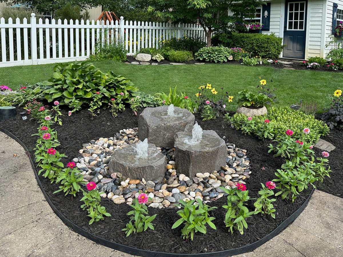 Triple Falls Garden Stone Fountain - Blue Thumb - American Pond Supplies -Triple Falls Garden Stone Fountain