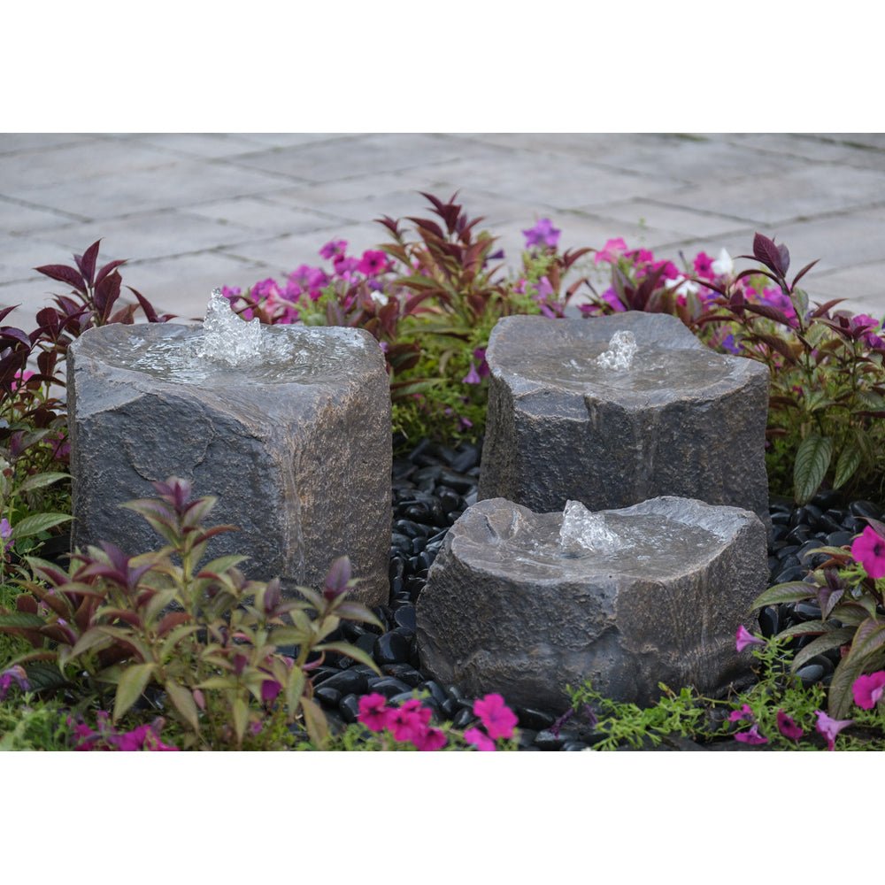 Triple Falls Garden Stone Fountain - Blue Thumb - American Pond Supplies -Triple Falls Garden Stone Fountain