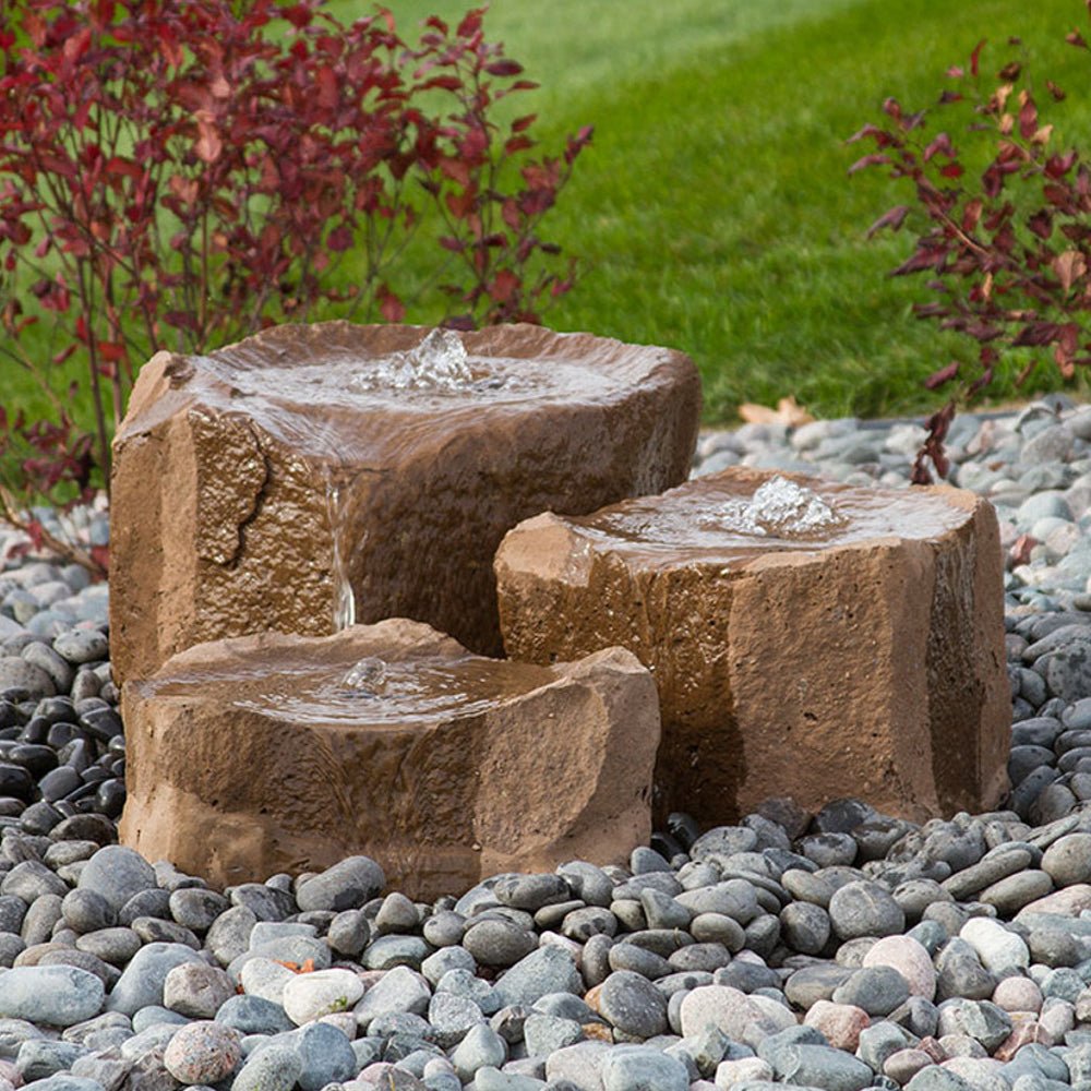 Triple Falls Garden Stone Fountain - Blue Thumb - American Pond Supplies -Triple Falls Garden Stone Fountain