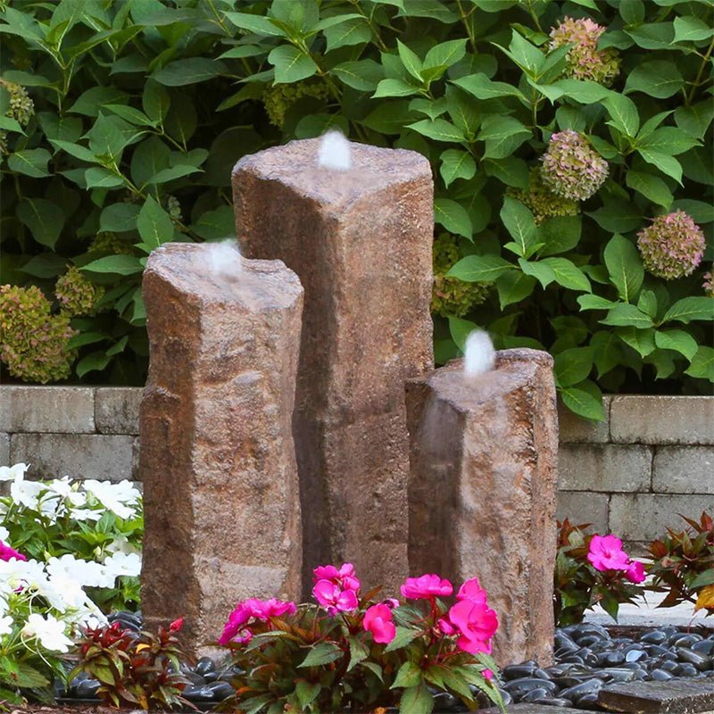 Triple Handcrafted "Basalt" Fountain Kit - Blue Thumb - American Pond Supplies -Landscaping Outdoor Fountains | Triple Handcrafted "Basalt" Fountain Kit