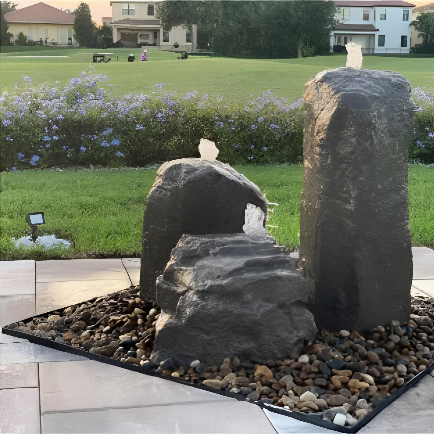 Cascade Mini-Mountain Spring Triple Stone Outdoor Fountain