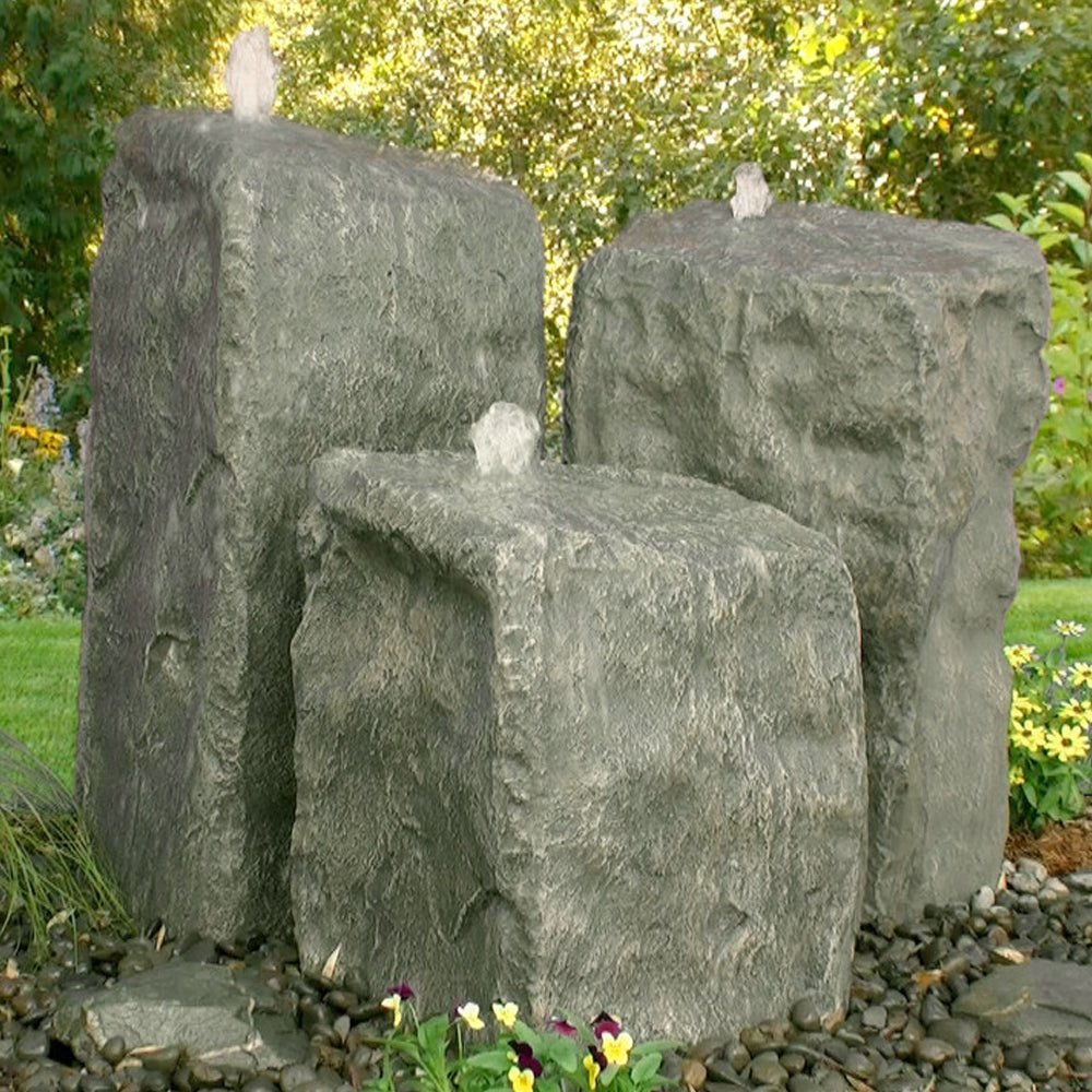 Watershed Triple Rock Outdoor Fountain - Blue Thumb - American Pond Supplies -Watershed Triple Rock Outdoor Fountain