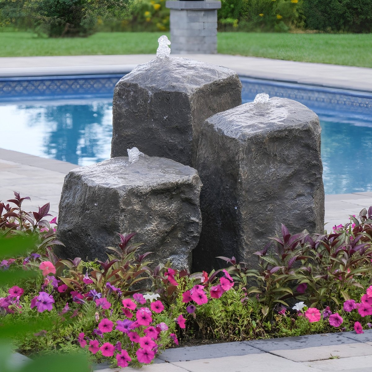 Watershed Triple Rock Outdoor Fountain - Blue Thumb - American Pond Supplies -Watershed Triple Rock Outdoor Fountain